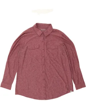 Winter Retreat EDDIE BAUER Womens Shirt UK 20 2XL Maroon Flecked Polyester