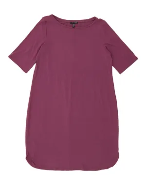 EILEEN FISHER Womens T-Shirt Dress UK 14 Medium Purple Viscose SeamlessSidePanels Non Fading Material