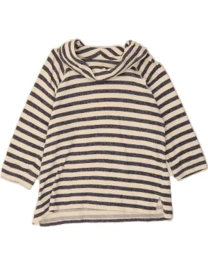 CHAPS Womens BEST SELL 3/4 Sleeve UK 16 Large Beige Striped Cotton Urban Style Trend Layered Hem Design