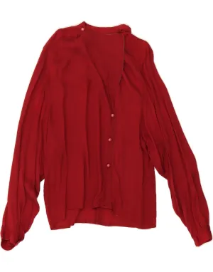 VINTAGE Womens Shirt Blouse IT 48 XL Red Geometric Non-irritating