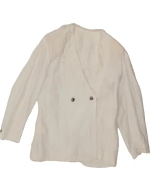 Weekend Casual VINTAGE Womens Shirt Blouse UK 14 Medium White Linen