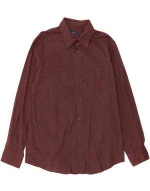 DOCKERS Mens Shirt Size 16 1/2 Large Maroon Pinstripe Cotton Inner Layer