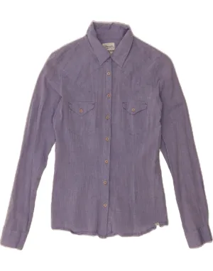 Classic Collar WRANGLER Womens Shirt UK 10 Small Purple Cotton