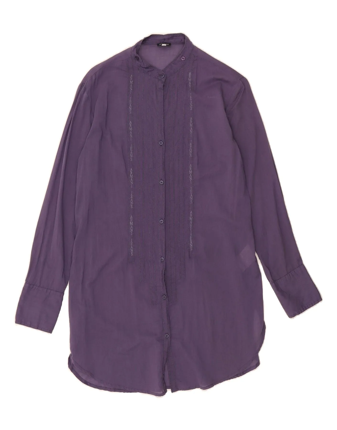 Contemporary Design natural fiber ARMANI JEANS Womens Shirt Dress US 6 Medium Purple Cotton