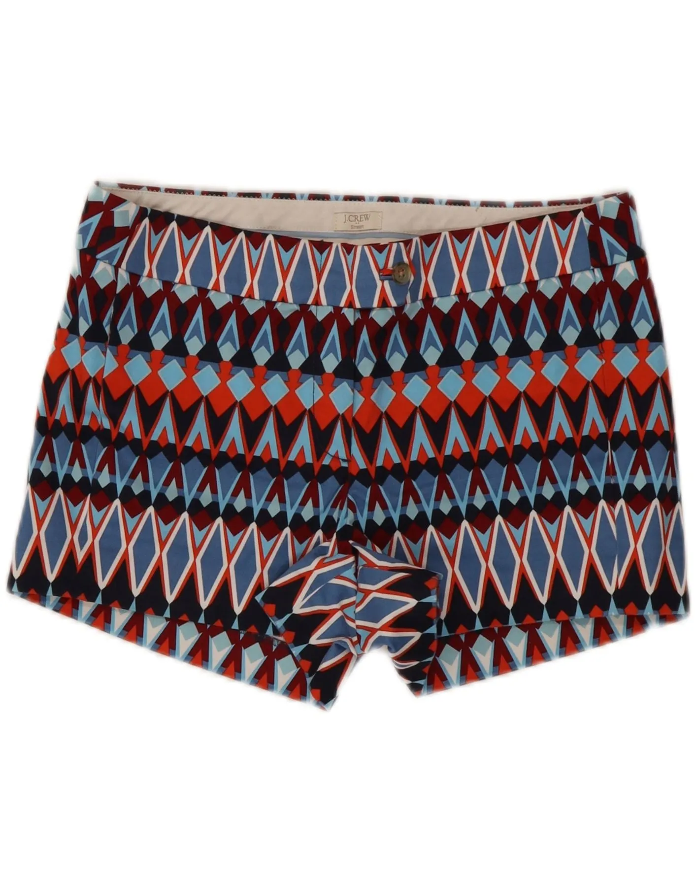 High-Quality Craftsmanship J. CREW Womens Chino Shorts US 6 Medium W33  Blue Geometric Cotton