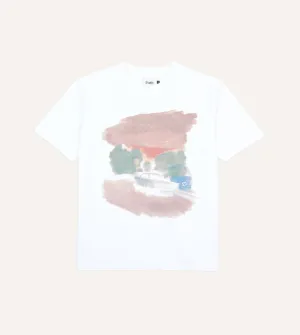 White Street Print Short-Sleeve Hiking T-Shirt Limited Edition Trendy Basics