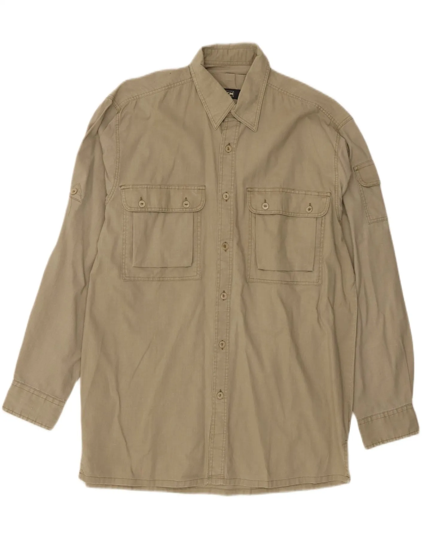 Ergonomic Back Panel TCM Mens Shirt Medium Beige Cotton