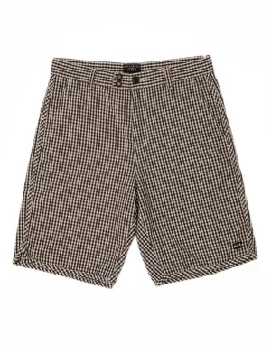 BILLABONG Mens Chino Shorts W32 Medium Black Gingham Cotton Clean Fabric Recycled Elastic Trim