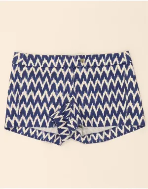 J. CREW Womens Chino Shorts US 8 Medium W33 Blue Chevron Cotton Multi Pocket Utility