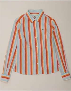 LACOSTE Womens Shirt Size 42 Large Multicoloured Striped Cotton Seasonal Fashion Relaxed Silhouette