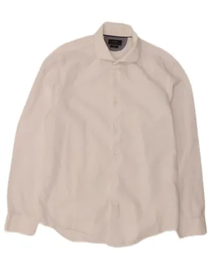 ZARA Mens Slim Fit Shirt Large White Cotton Lightweight Comfort Snug feel