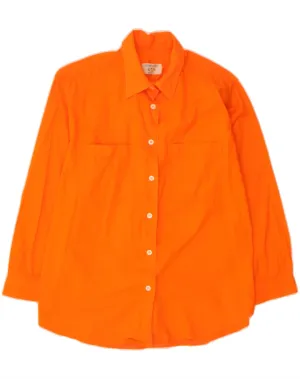 Evening Elegance Layered Sleeve Cuffs VINTAGE Womens Shirt UK 14 Large Orange