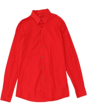 Static Dissipating Fiber HUGO BOSS Mens Slim Fit Shirt Medium Red