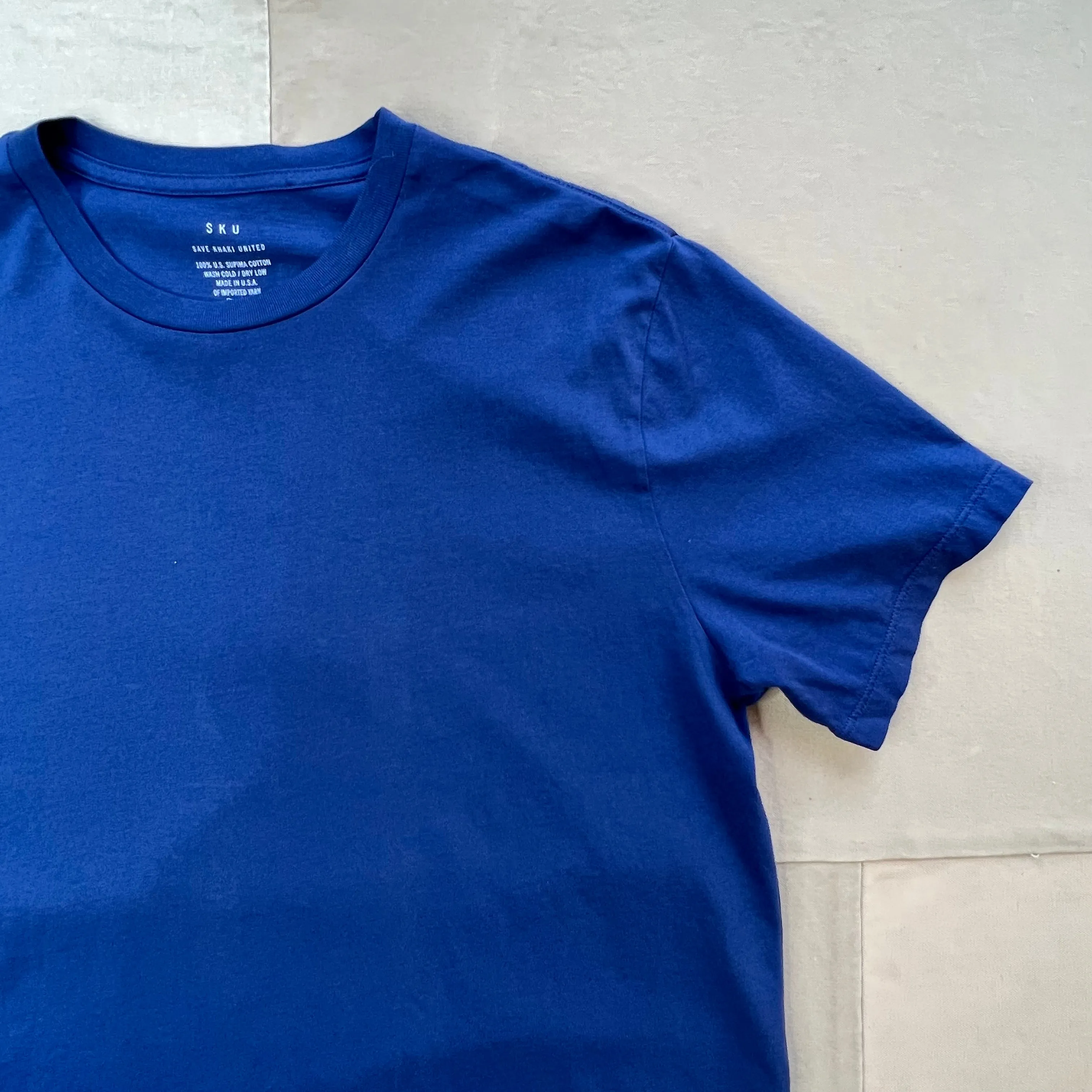 Soft and breathable Short Sleeve Supima Crew Tee, Navy