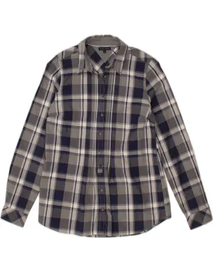 TOMMY HILFIGER Womens Shirt US 8 Medium Navy Blue Check Cotton Round Collar mix and match