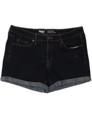 MOSSIMO Womens Mid Rise Denim Shorts US 10 Medium W36 Navy Blue Cotton birthday party