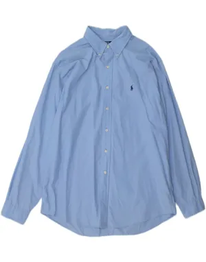 POLO RALPH LAUREN Mens Custom Fit Shirt XL Blue Cotton Holiday Special