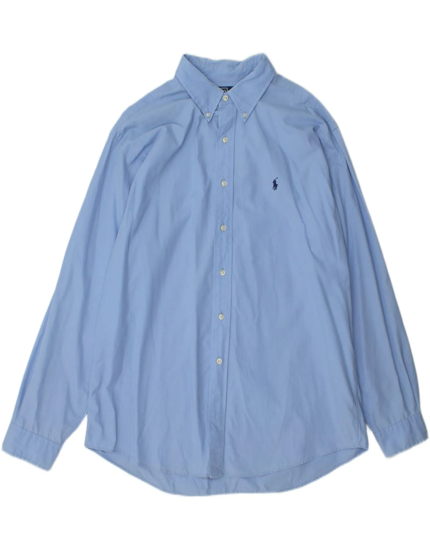 POLO RALPH LAUREN Mens Custom Fit Shirt XL Blue Cotton Holiday Special