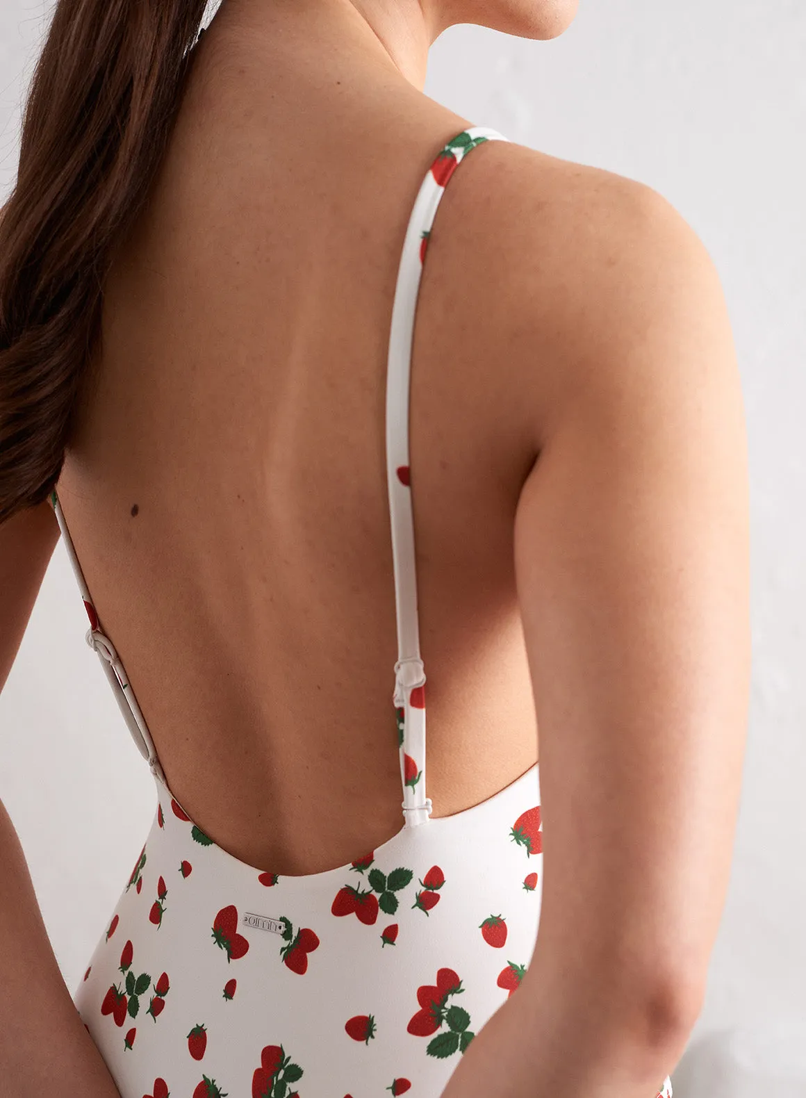 Berry/Sugar Rush Deep Back Classic Swimsuit Halter-Neck