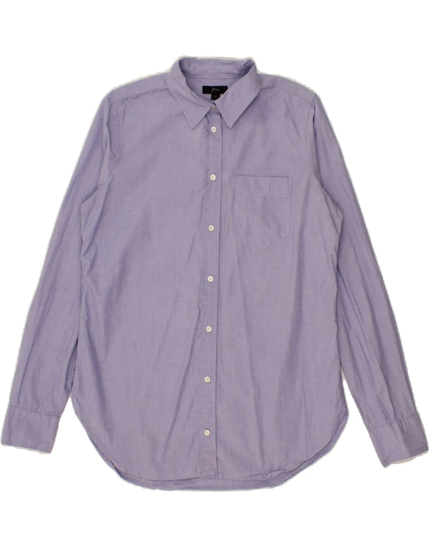 J. CREW Womens Shirt US 4 Small Purple Cotton Winter Comfort Polished Placket