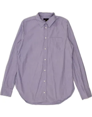 J. CREW Womens Shirt US 4 Small Purple Cotton Winter Comfort Polished Placket