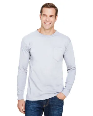 Bayside BA3055 Unisex Union-Made Long-Sleeve Pocket Crew T-Shirt Modern Comfort Style