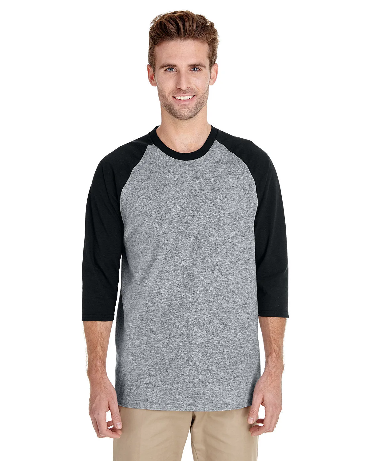 Gildan G570 Adult Heavy Cotton 3/4-Raglan Sleeve T-Shirt theater visit
