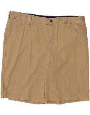IZOD Mens Chino Shorts W44 2XL Beige Cotton Travel Fit