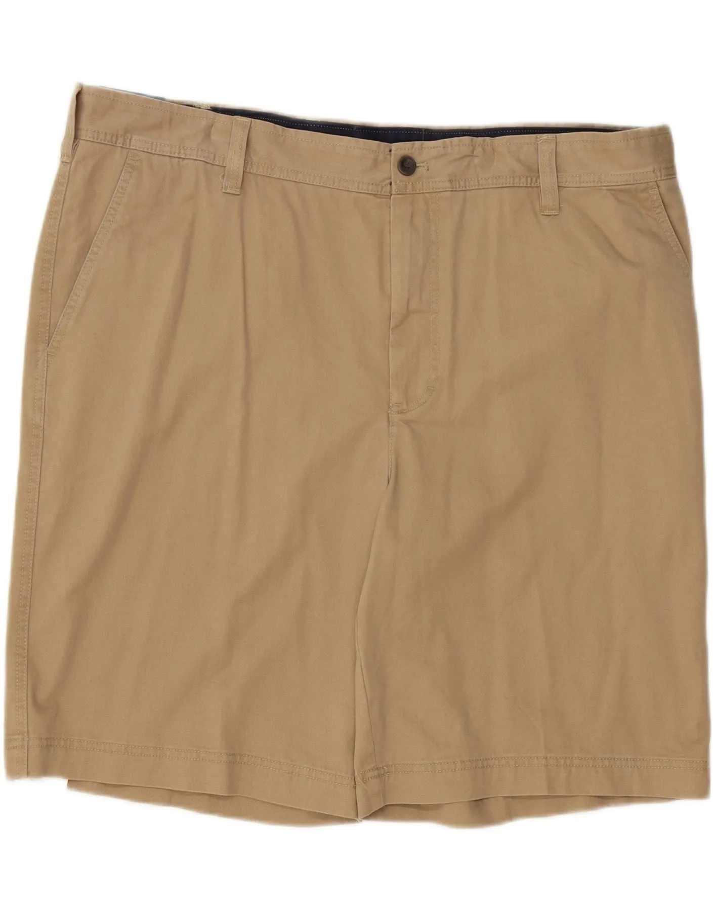 IZOD Mens Chino Shorts W44 2XL Beige Cotton Travel Fit