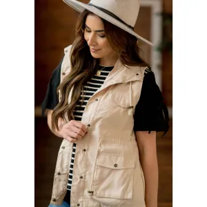 Cream Utility Vest Craftsmanship