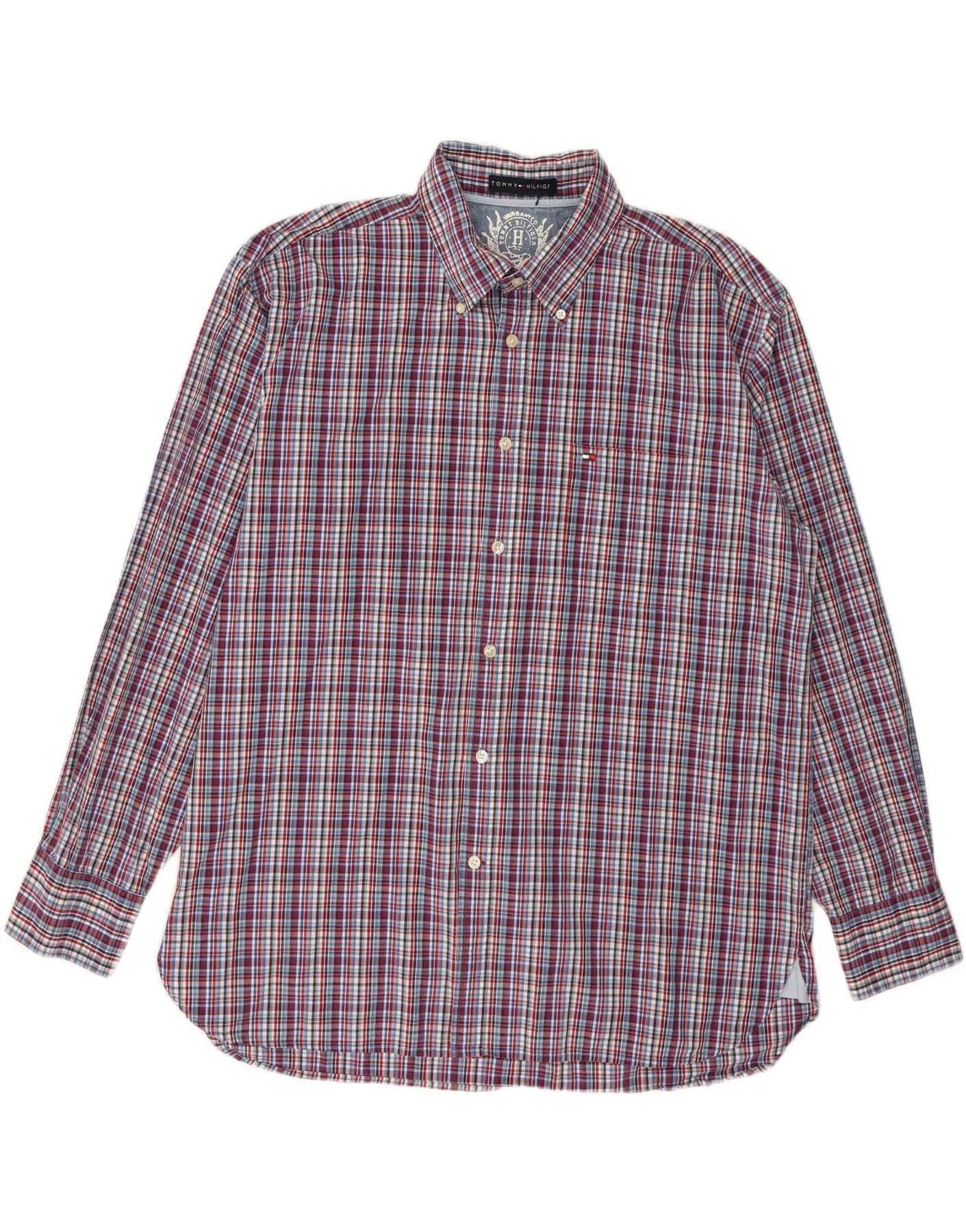 Non Iron Material TOMMY HILFIGER Mens Shirt XL Multicoloured Check Cotton