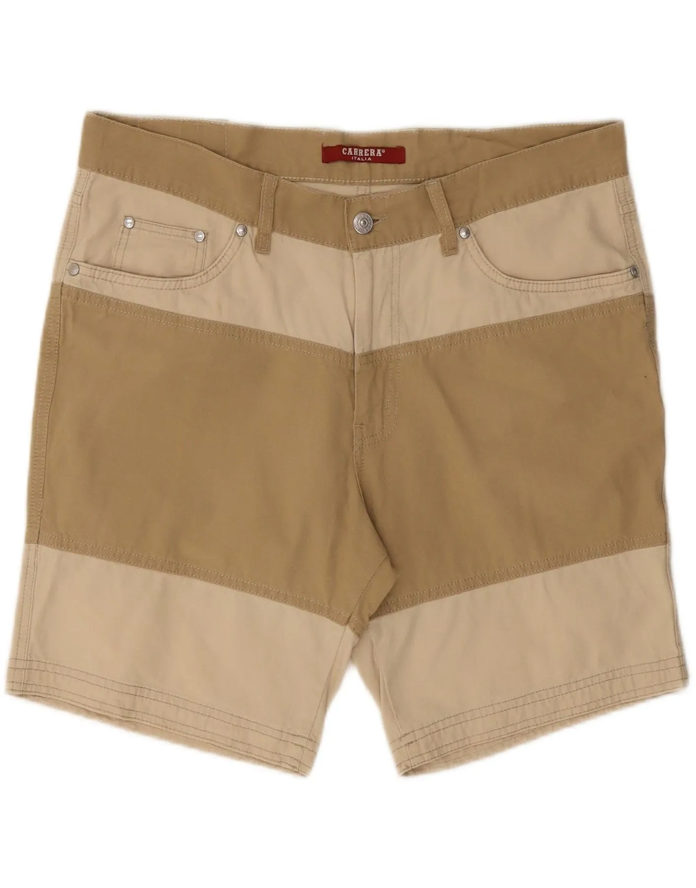 Snowboarding Gear CARRERA Mens 618 Casual Shorts W36 Large Beige Colourblock Cotton