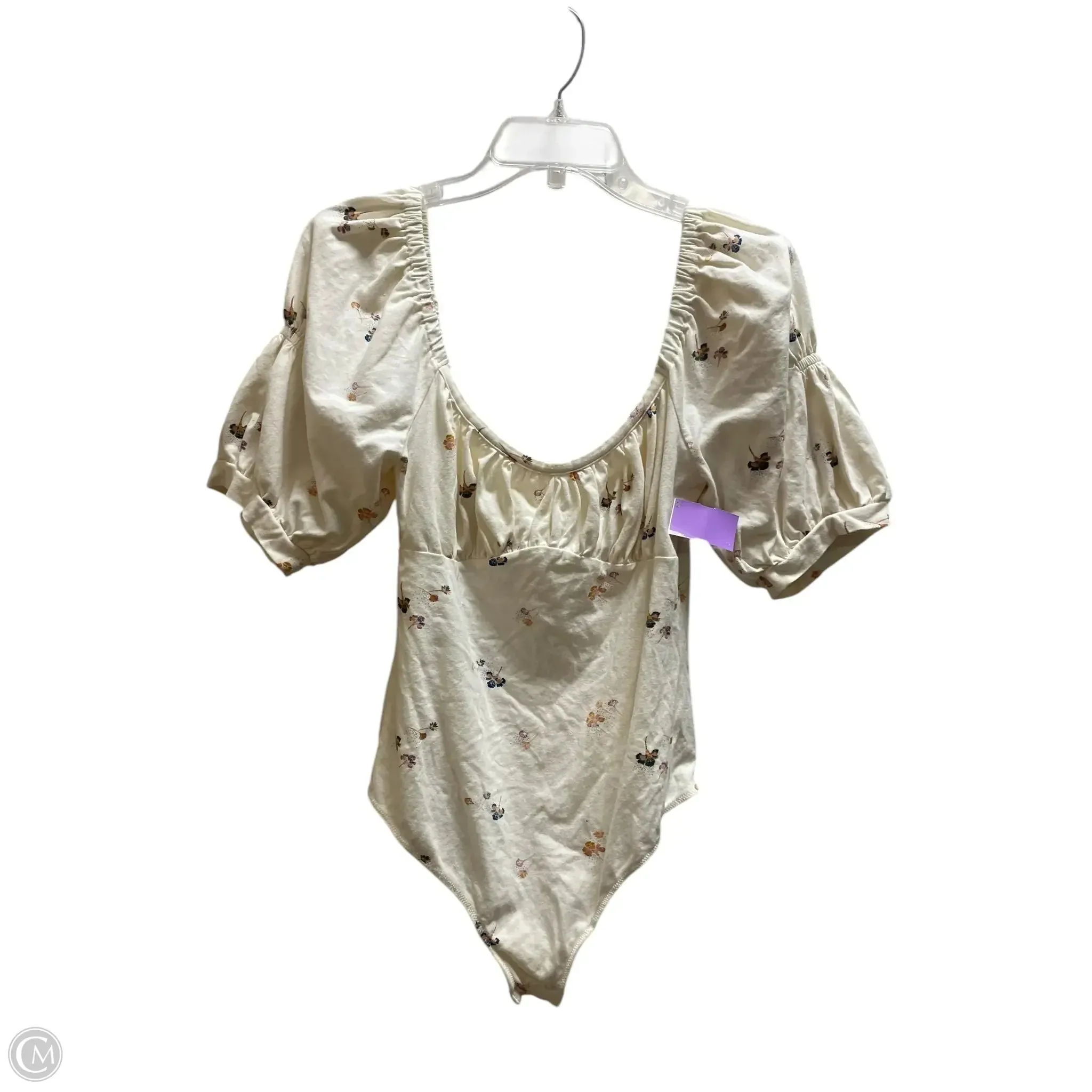 deep plunge bodysuit performance bodysuit Bodysuit By Free People In Cream, Size: M