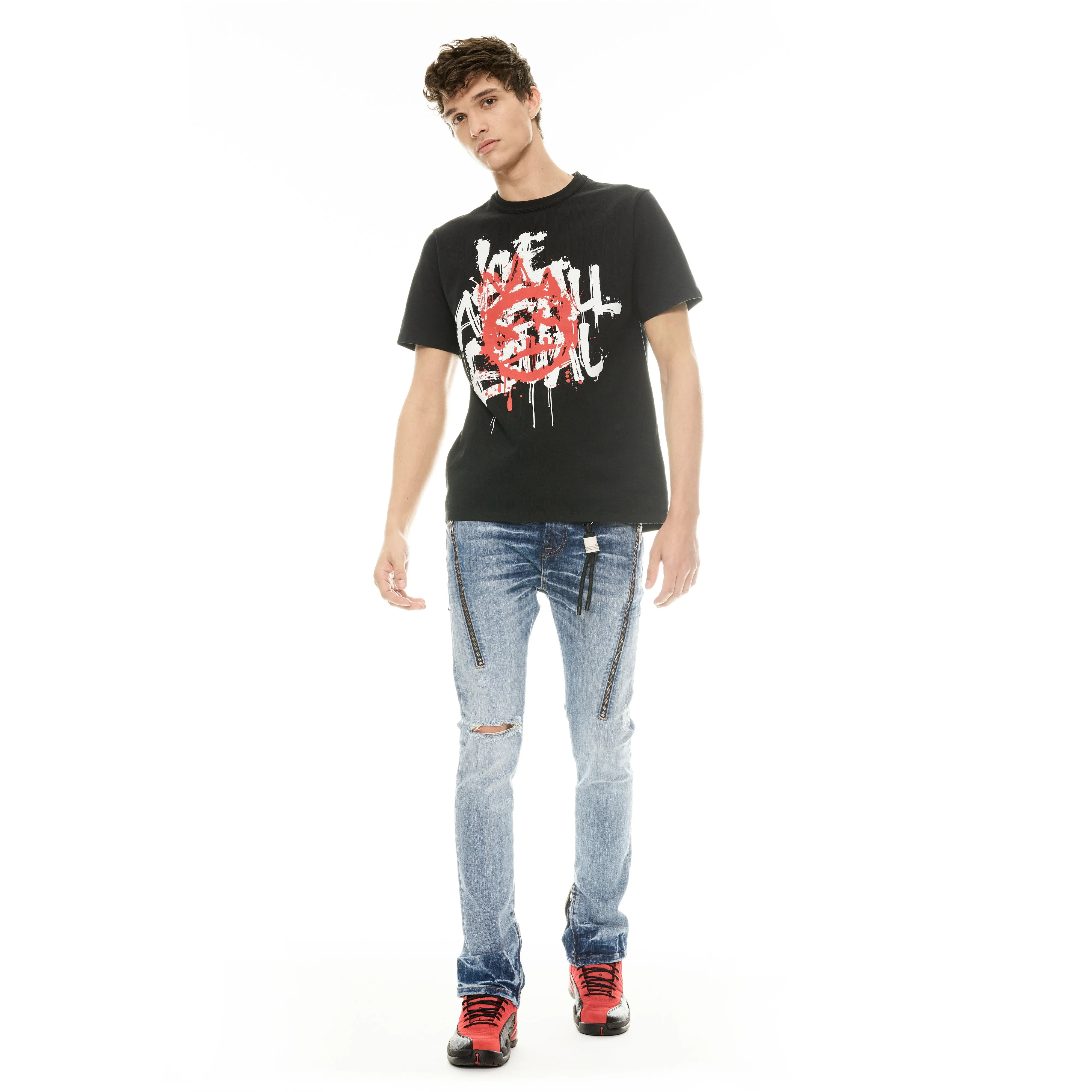 PUNK SUPER SKINNY JEANS IN FORD Travel Outfit Music Event Road Trip Casual Friday Home Comfort