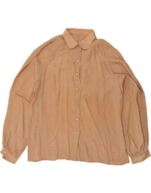 Eco Dye Technique VINTAGE Womens Shirt Blouse UK 14 Large Brown Paisley