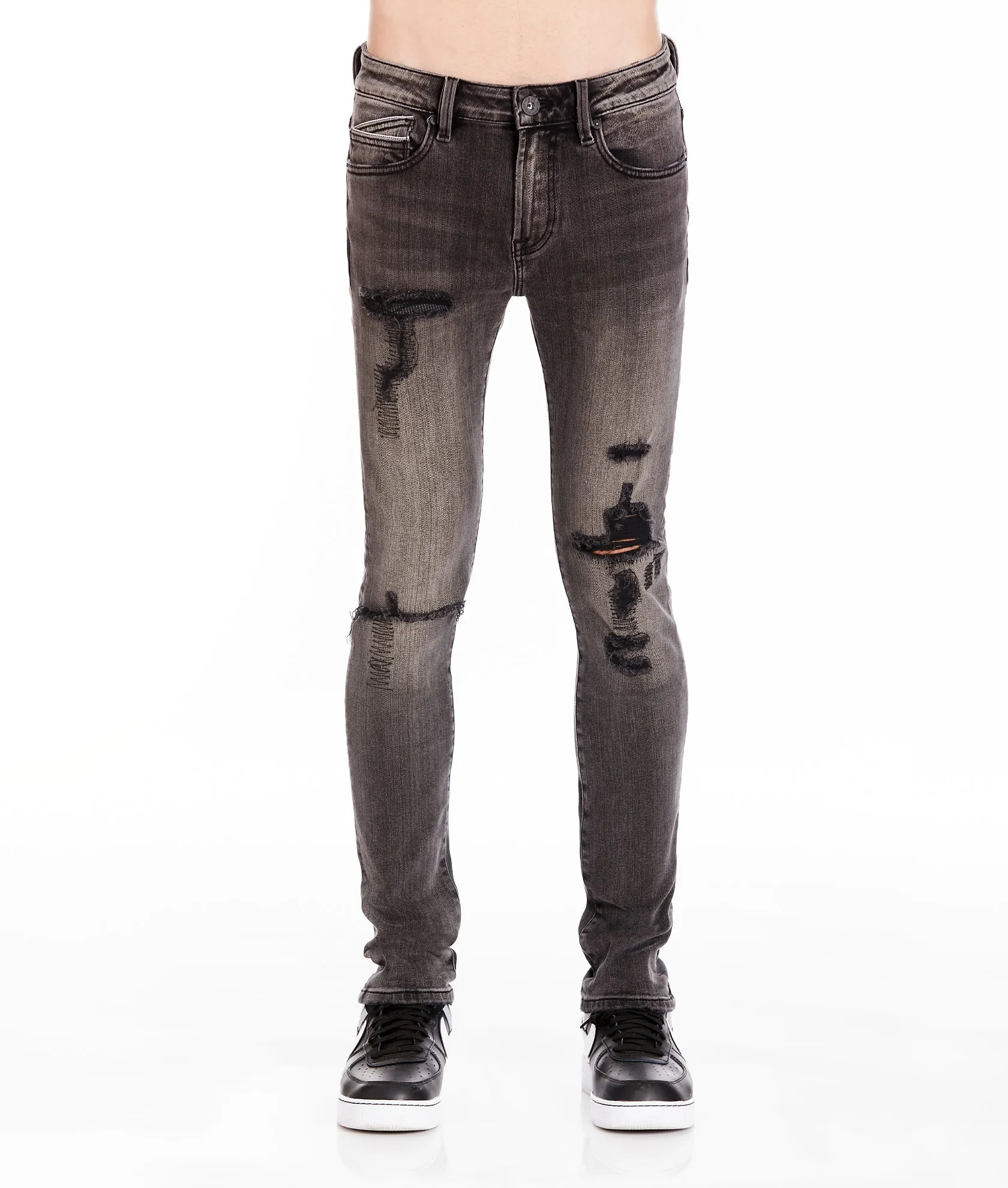 PUNK SUPER SKINNY IN FLINT BLACK JEANS Daily Attire Streetwear Fan Earthy High Quality
