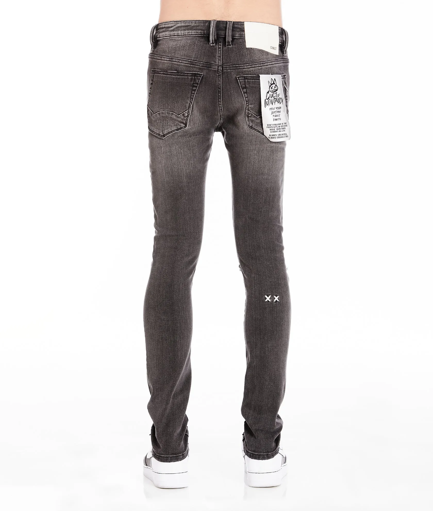 Cool Texture Fit and Comfort PUNK SUPER SKINNY IN FLINT BLACK JEANS