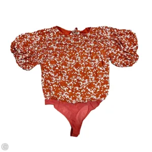 one shoulder bodysuit short sleeve bodysuit Bodysuit By Free People In Orange & White, Size: M