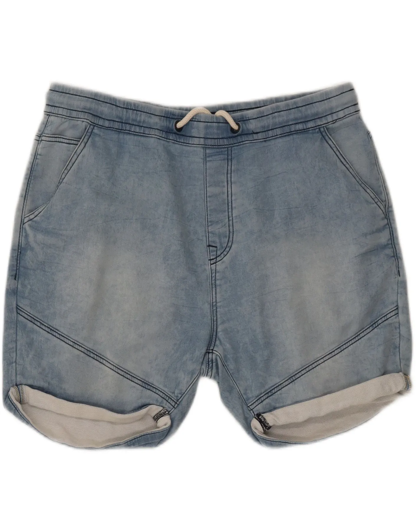ZARA Mens Denim Denim Shorts Large W36 Blue Cotton Durable Build Exclusive Design