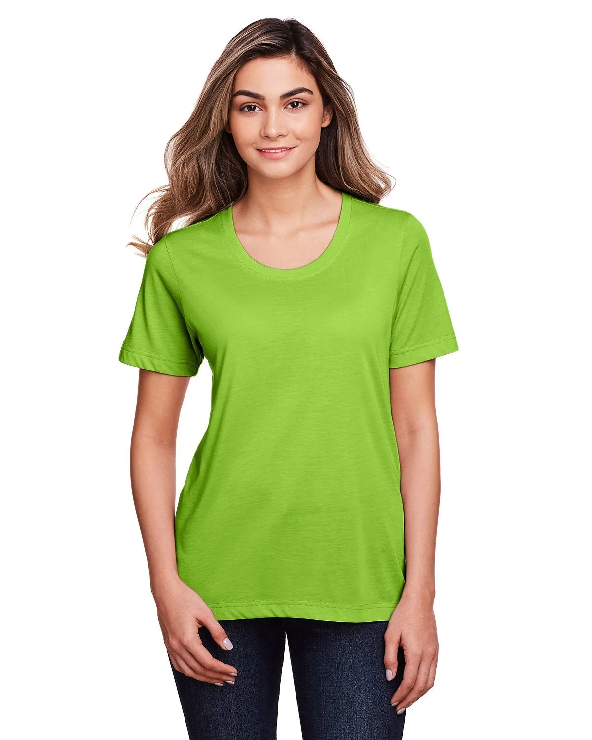 Core 365 CE111W Ladies' Fusion ChromaSoft Performance T-Shirt LayeredSleeveConstruction