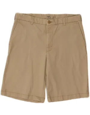 IZOD Mens Chino Shorts W33 Large Beige Cotton UV Protection Fabric