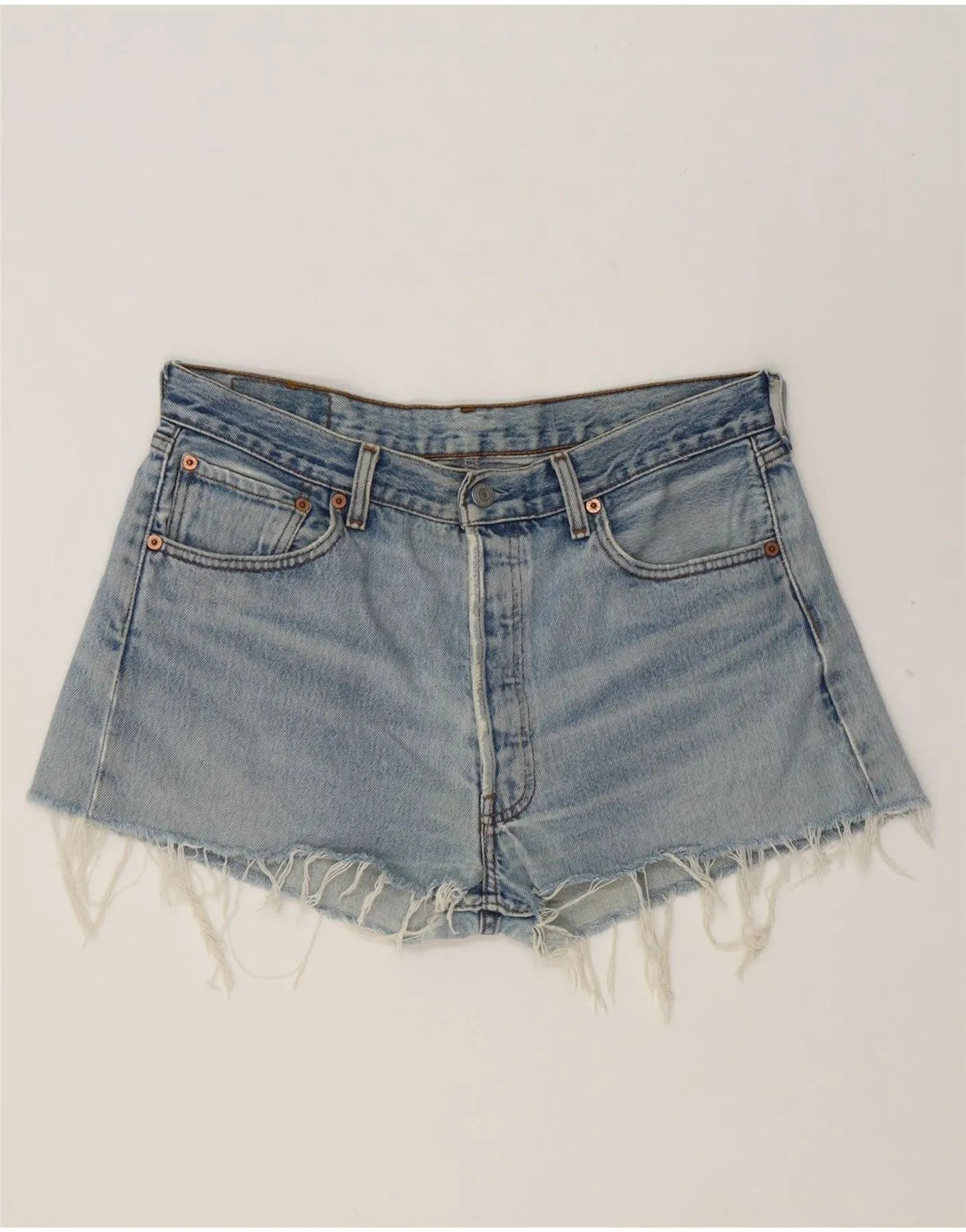 Lightweight Construction Wrinkle-Free LEVI'S Womens 501 Denim Shorts W34 Large Blue Cotton