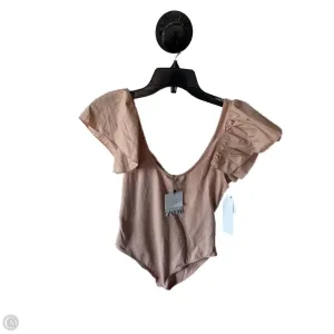 Bodysuit By Zara In Pink, Size: M velvet bodysuit button bodysuit
