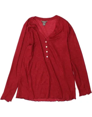 EDDIE BAUER Womens BEST SELL Long Sleeve UK 12 Medium Red Polyester Formal Occasion Oversized Silhouette