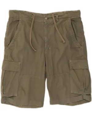 CHAMPION Mens Cargo Shorts Large W34  Khaki Cotton Slimming Effect Flexible Waist