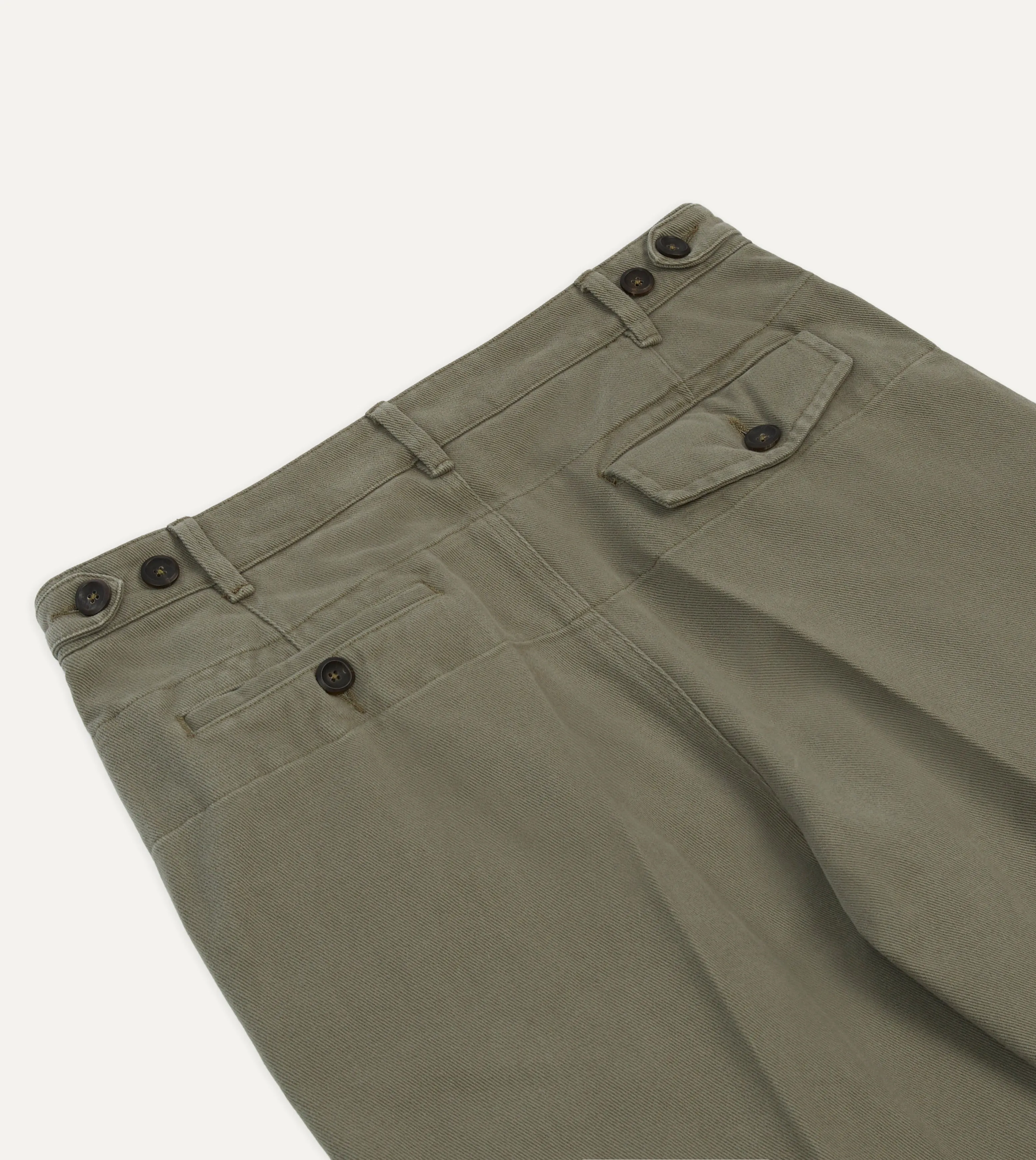 Sleek Look Khaki Heavy Cotton Twill Games Trousers