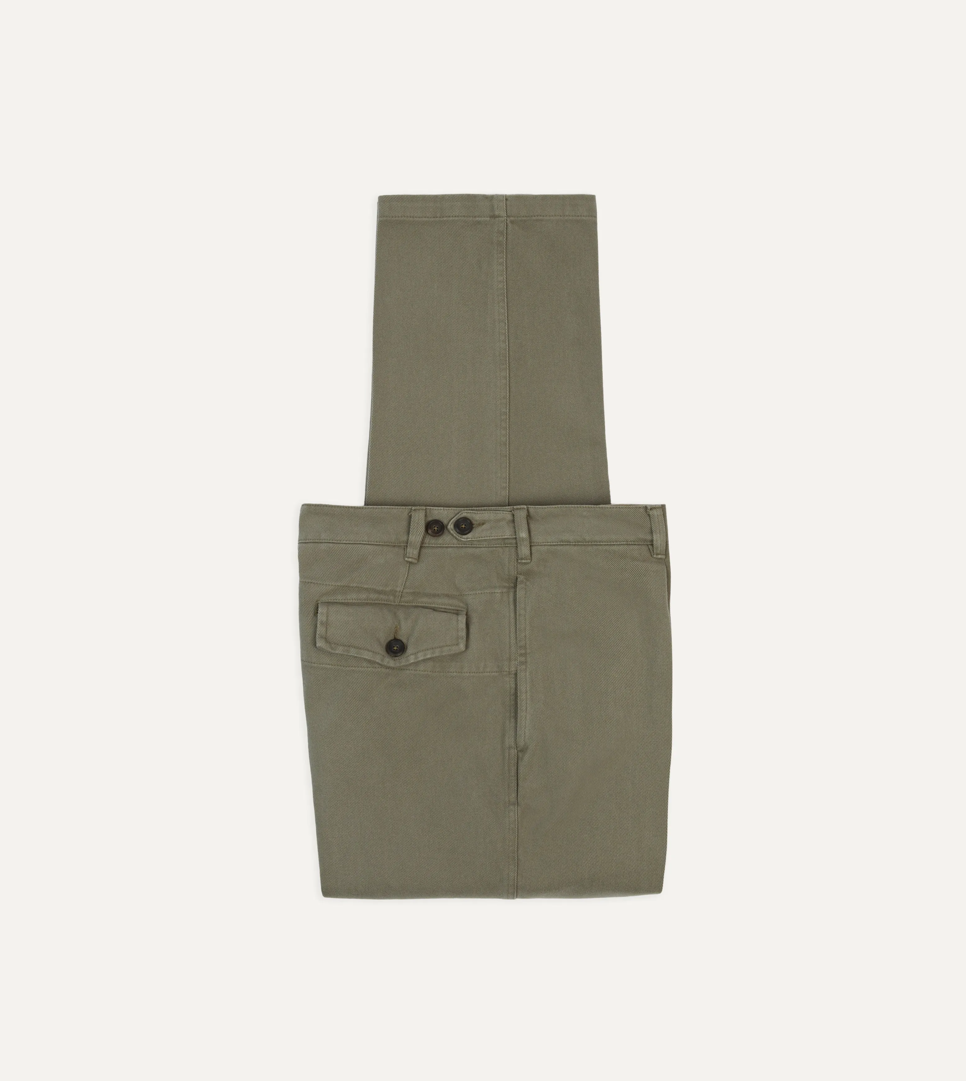 Trendy Appearance Chic Comfort Khaki Heavy Cotton Twill Games Trousers