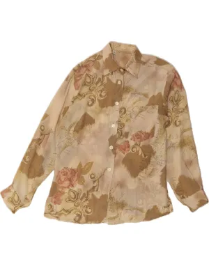 Versatile Clothing VINTAGE Womens Shirt IT 42 Medium Beige Floral