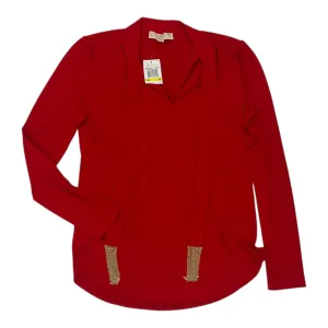 Bodysuit Designer By Michael Kors In Red, Size:M comfortable bodysuit brown bodysuit