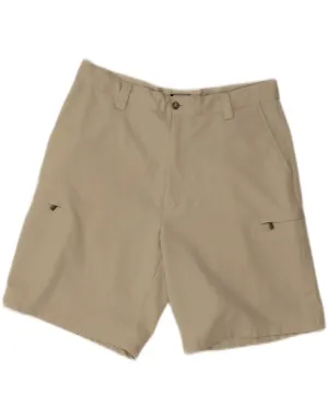 IZOD Mens Cargo Shorts W36 Large  Beige Polyester Cozy Comfort Fit Double Layered Knees